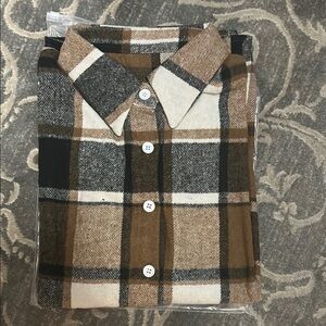 Plaid Button-Up Shacket.